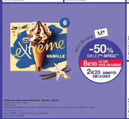 Monoprix NESTLÉ Cônes de crème glacée Extrême vanille offre
