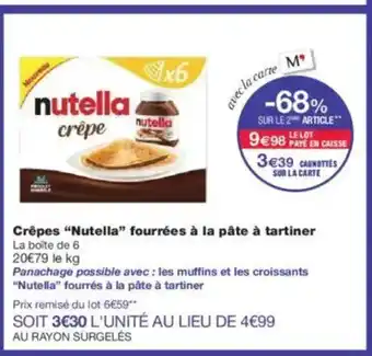 Monoprix NUTELLA Crêpes fourrées à la pâte à tartiner offre