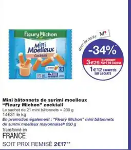 Monoprix FLEURY MICHON Mini bâtonnets de surimi moelleux cocktail offre