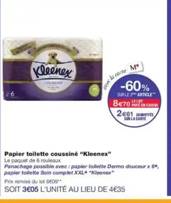Monoprix KLEENEX Papier toilette coussiné offre