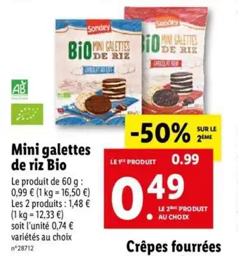 Lidl Mini galettes de riz bio offre