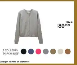 Monoprix Cardigan col rond en cachemire offre