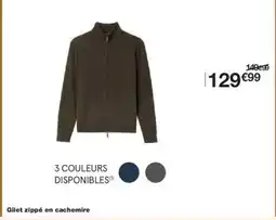 Monoprix Gilet zippé en cachemire offre