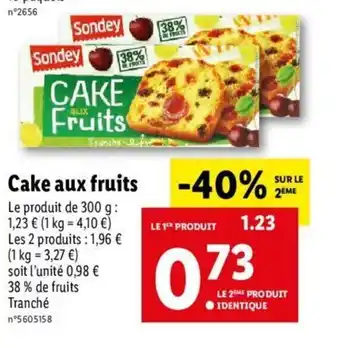 Lidl Cake aux fruits offre