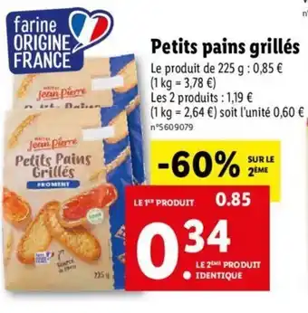 Lidl Petits pains grillés offre