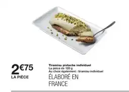 Monoprix Tiramisu pistache individuel offre