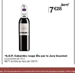 Monoprix A.O.P. Cabardès rouge Élu par le Jury Gourmet offre