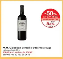 Monoprix A.O.P. Madiran Domaine D'Idernes rouge offre