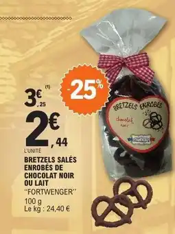E.Leclerc Bretzels salés enrobés de chocolat noir ou lait offre