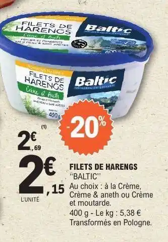 E.Leclerc FILETS DE HARENGS “BALTIC” offre