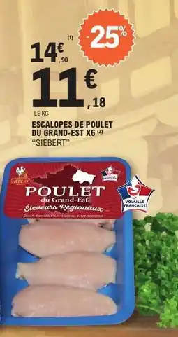 E.Leclerc Escalopes de poulet du Grand-Est x6 offre