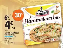 E.Leclerc TARTES FLAMBÉES CHÈVRE MIEL SURGELÉES X2 KAUFFER'S offre