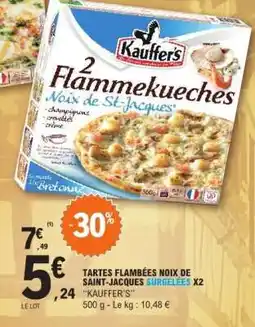 E.Leclerc TARTES FLAMBÉES NOIX DE SAINT-JACQUES SURGELÉES X2 offre