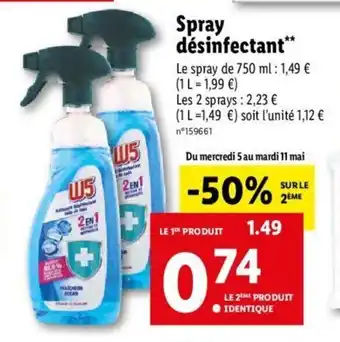 Lidl Spray désinfectant offre