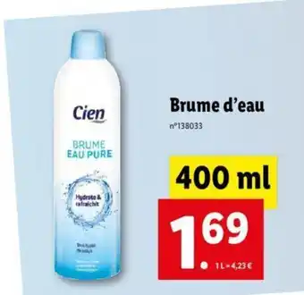 Lidl Brume d'eau offre