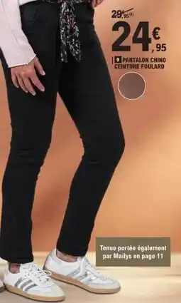 E.Leclerc Pantalon chino celnture foulard offre