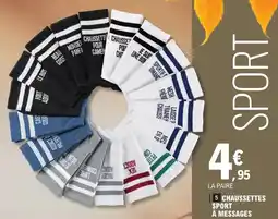 E.Leclerc Chaussettes sport a messages offre