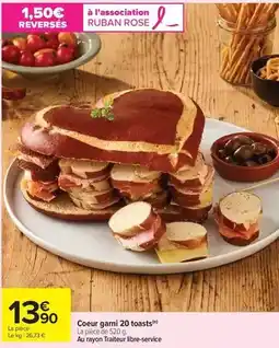 Carrefour Coeur gami 20 toasts offre