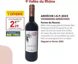 METRO Metro - ardeche i.g.p. 2023 vignerons ardechois offre