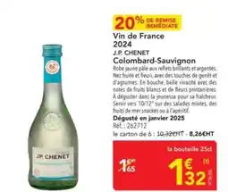 METRO Vin de france 2024 j.p. chenet colombard-sauvignon offre