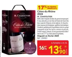 METRO Côtes du rhône - m. chapoutier offre