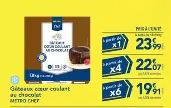 Chef - gâteaux cœur coulant au chocolat