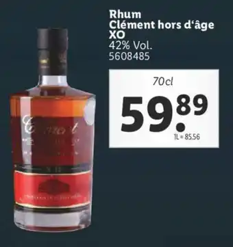Lidl Rhum clément hors d'âge xo offre