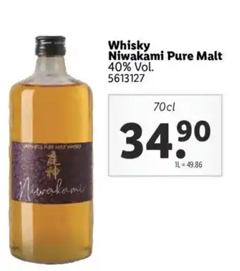 Lidl Whisky niwakami pure malt offre