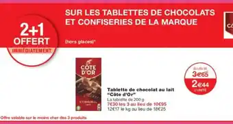 Monoprix CÔTE D'OR Tablette de chocolat au lait offre