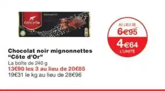 Monoprix CÔTE D'OR Chocolat noir mignonnettes offre