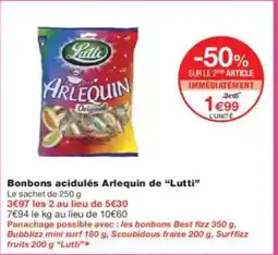 Monoprix LUTTI Bonbons acidulés Arlequin offre