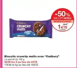 Monoprix CADBURY Biscuits crunchy melts oreo offre