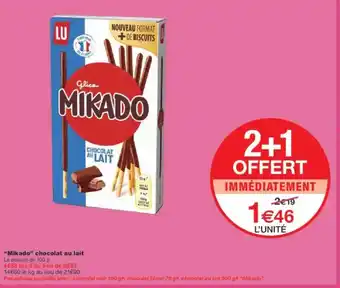 Monoprix MIKADO chocolat au lait offre