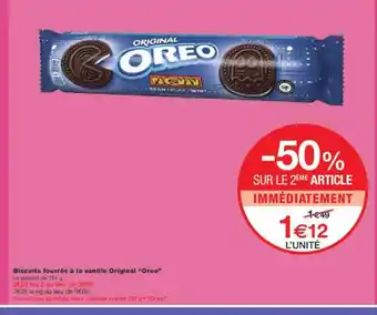 Monoprix OREO Biscuits fourrés à la vanille Original offre