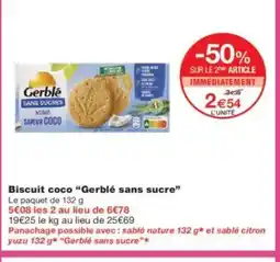 Monoprix GERBLÉ Biscuit coco sans sucre offre