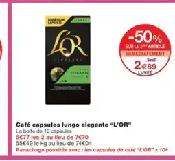 Monoprix L'OR Café capsules lungo elegante offre