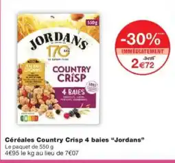 Monoprix JORDANA Céréales Country Crisp 4 baies offre