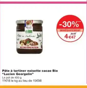 Monoprix LUCIEN GEORGELIN Pâte à tartiner noisette cacao Bio offre