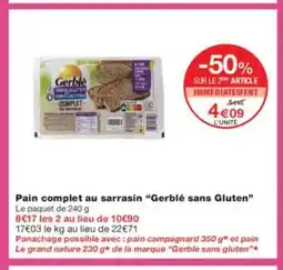 Monoprix GERBLÉ Pain complet au sarrasin offre