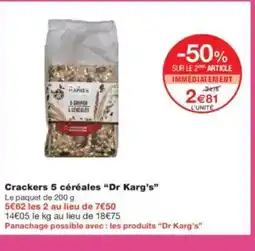 Monoprix DR KARG'S Crackers 5 céréales offre