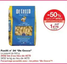 Monoprix DE CECCO Fusilli nº 34 offre