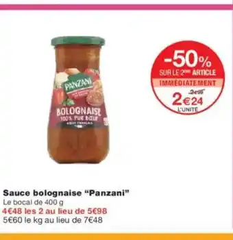 Monoprix PANZANI Sauce bolognaise offre