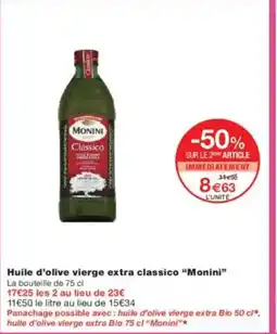 Monoprix MONINI Huile d'olive vierge extra classico offre