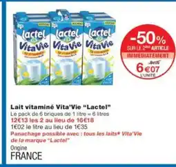 Monoprix LACTEL Lait vitaminé Vita'Vie offre