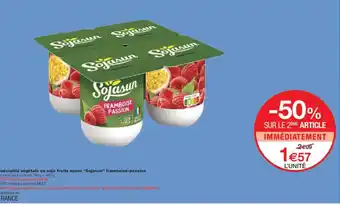 Monoprix SOJASUN Spécialité végétale au soja fruits mixés framboise-passion offre