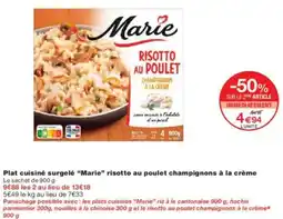 Monoprix MARIE Plat cuisiné surgelé risotto au poulet champignons à la crème offre
