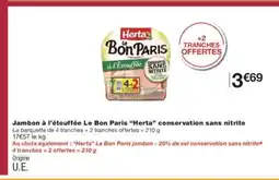 Monoprix HERTA Jambon à l'étouffée Le Bon Paris conservation sans nitrite offre