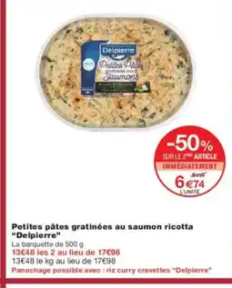 Monoprix DELPIERRE Petites pâtes gratinées au saumon ricotta offre