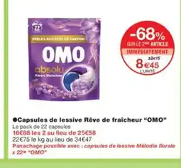 Monoprix OMO Capsules de lessive Rêve de fraîcheur offre