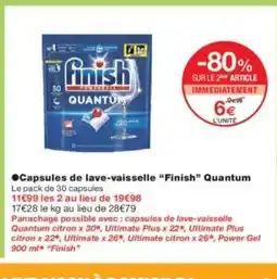 Monoprix FINISH Capsules de lave-vaisselle Quantum offre